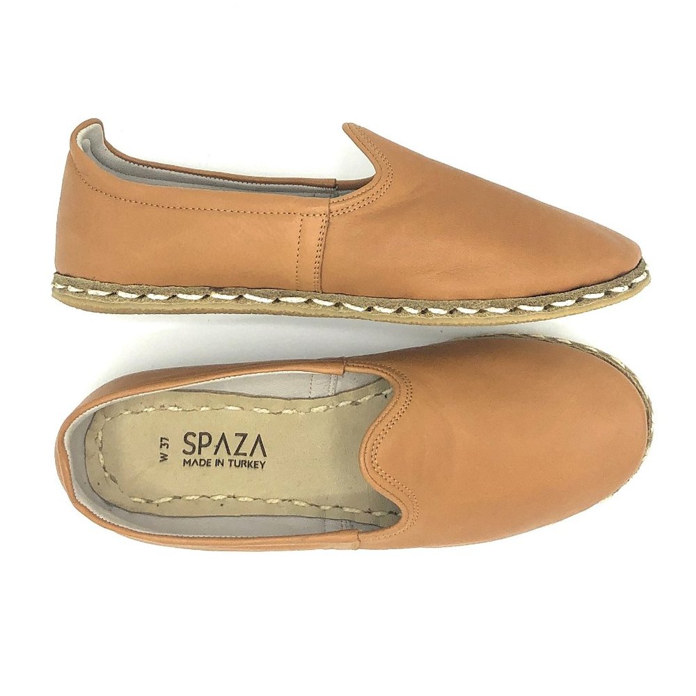 New Sabah Style Womens Yemeni Flat Tan Leather
